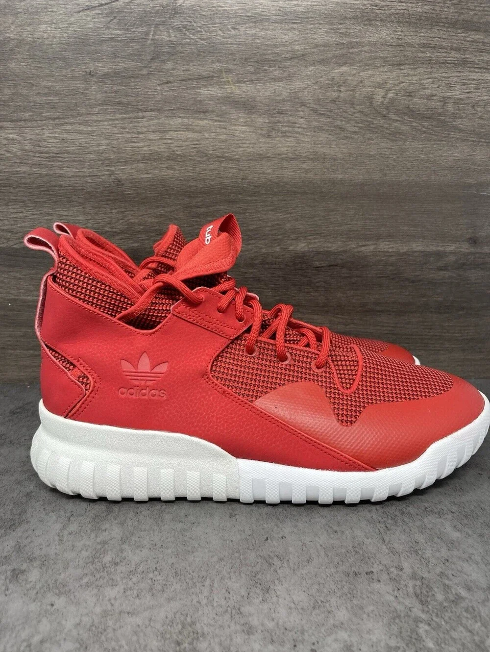 Adidas Tubular X Mens Size 12 Red High Top Casual Lifestyle Sneakers S77842